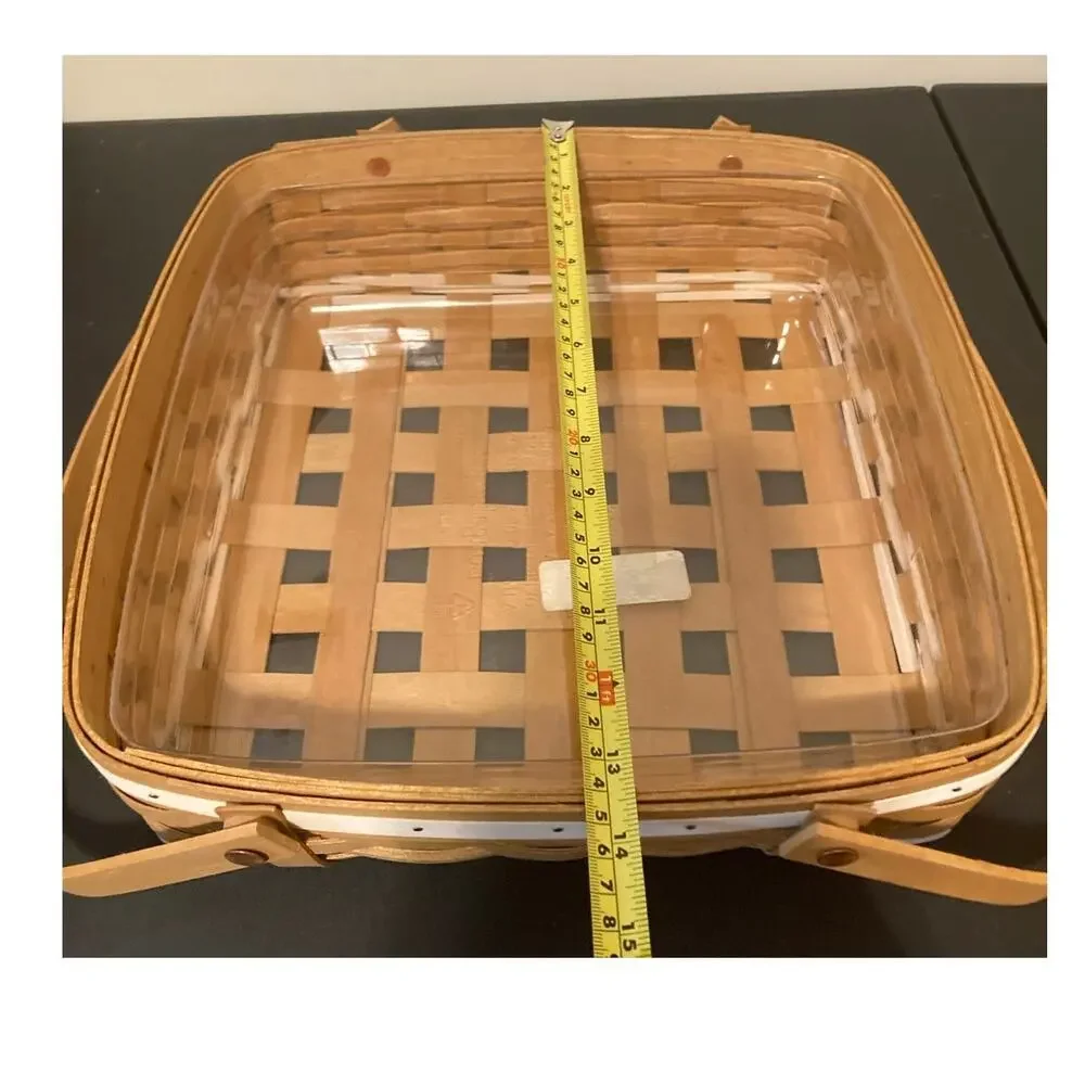 Longaberger 2010 Gourmet Basket with Butcher Block Lid and Protector WoodCrafts